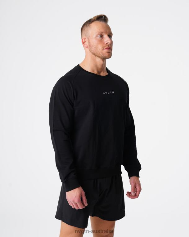 Men Crew Neck Sweatshirt 04060790 Black Tops NVGTN