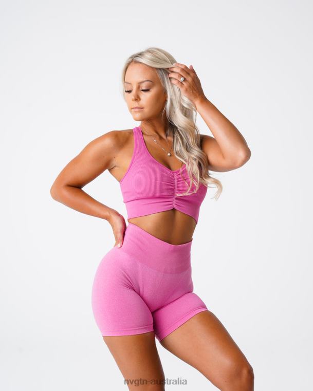 Women Cinched Seamless Bra 04060207 Bubble Gum Pink Fitness NVGTN