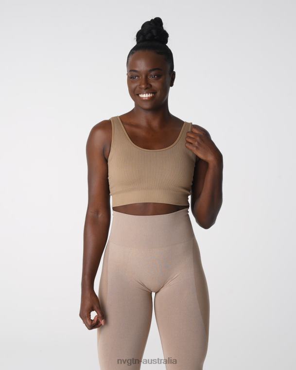 Women Desire Ribbed Seamless Bra 04060141 Beige Fitness NVGTN