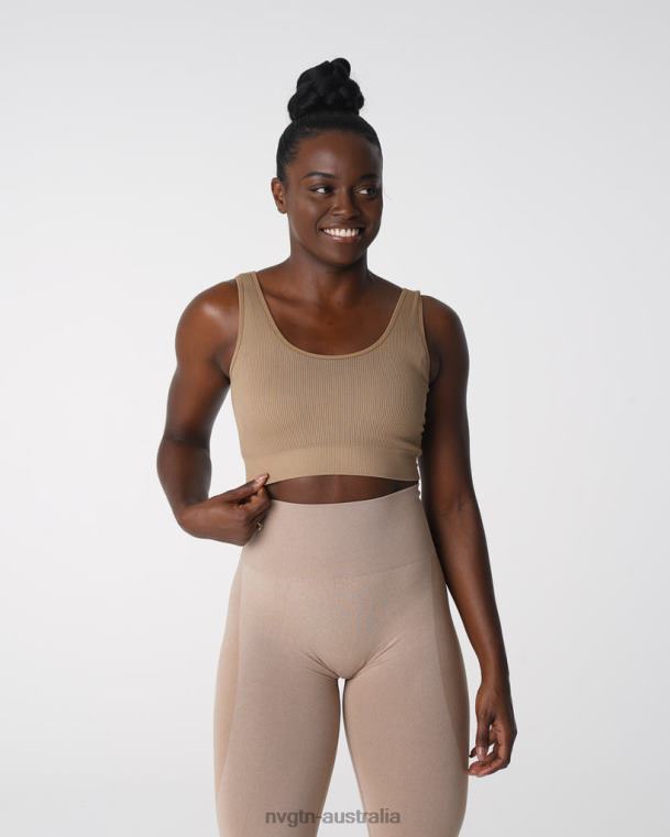 Women Desire Ribbed Seamless Bra 04060141 Beige Fitness NVGTN