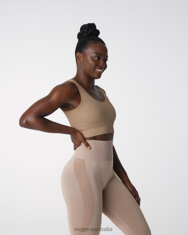 Women Desire Ribbed Seamless Bra 04060141 Beige Fitness NVGTN
