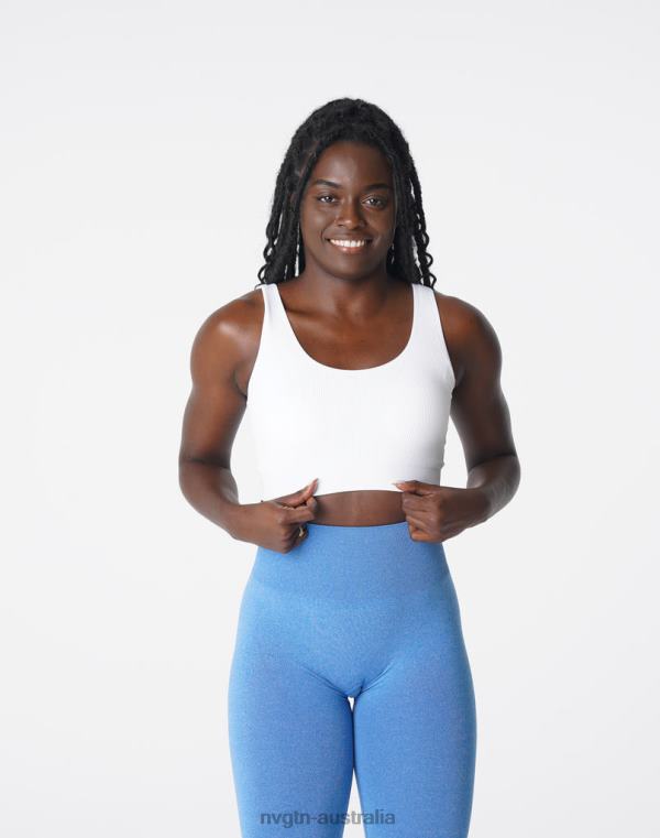 Women Desire Ribbed Seamless Bra 04060195 White Fitness NVGTN