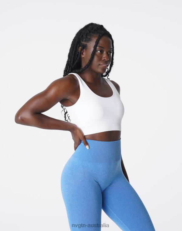Women Desire Ribbed Seamless Bra 04060195 White Fitness NVGTN