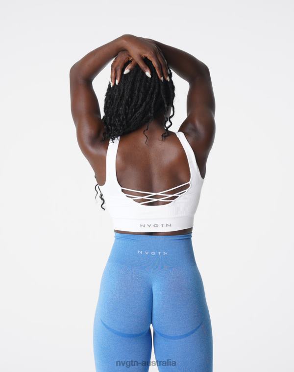 Women Desire Ribbed Seamless Bra 04060195 White Fitness NVGTN