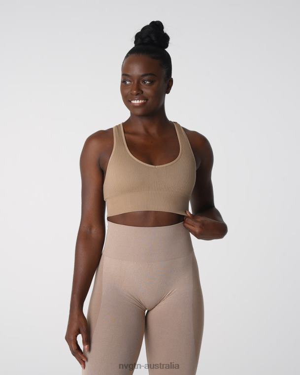 Women Galaxy Ribbed Seamless Bra 04060160 Beige Fitness NVGTN