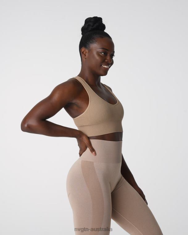 Women Galaxy Ribbed Seamless Bra 04060160 Beige Fitness NVGTN