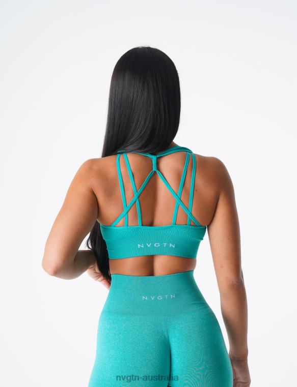 Women Galaxy Ribbed Seamless Bra 04060166 Turquoise Fitness NVGTN