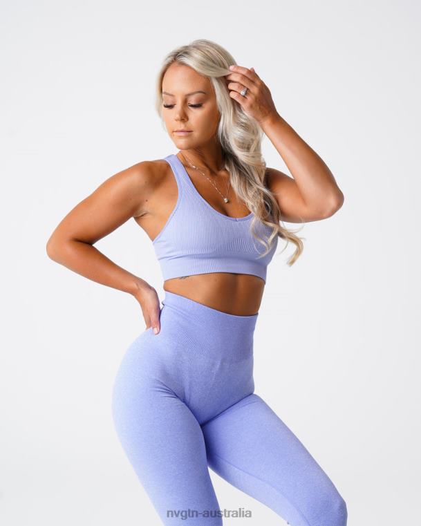Women Galaxy Ribbed Seamless Bra 0406061 Periwinkle Fitness NVGTN