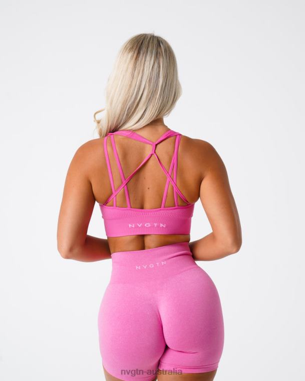 Women Galaxy Ribbed Seamless Bra 0406062 Bubble Gum Pink Fitness NVGTN