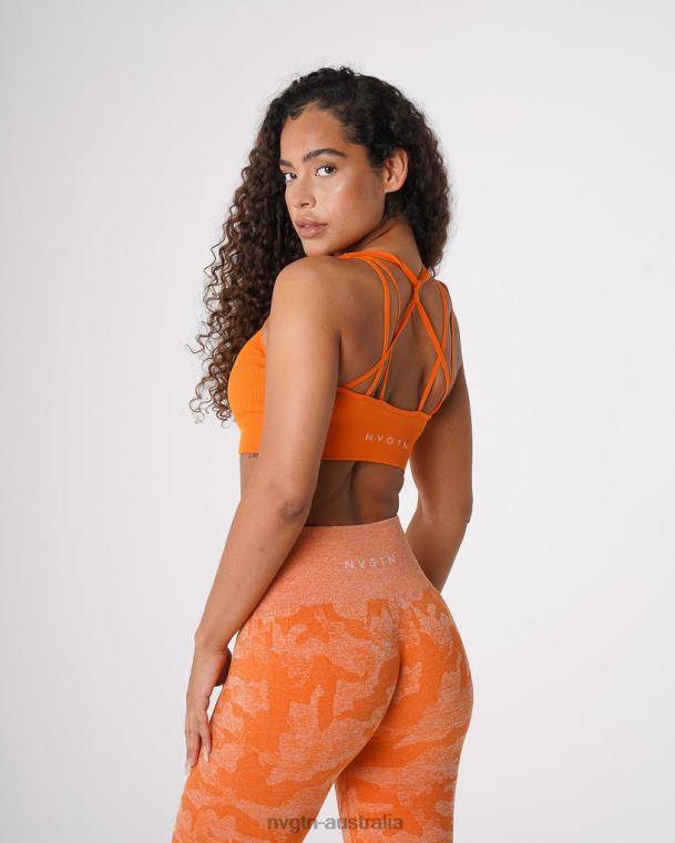 Women Galaxy Ribbed Seamless Bra 0406066 Burnt Orange Fitness NVGTN