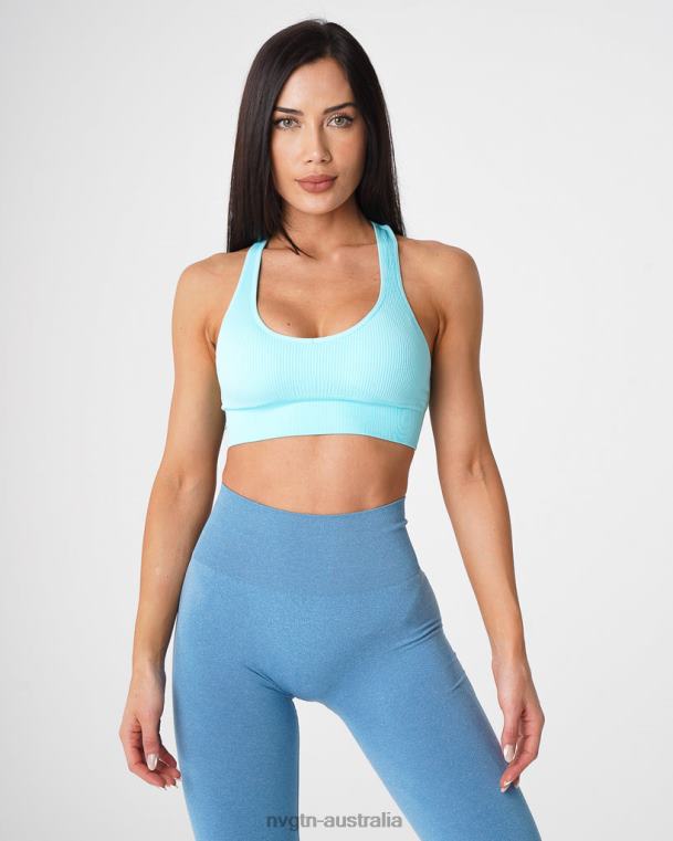 Women Galaxy Ribbed Seamless Bra 0406067 Aqua Fitness NVGTN