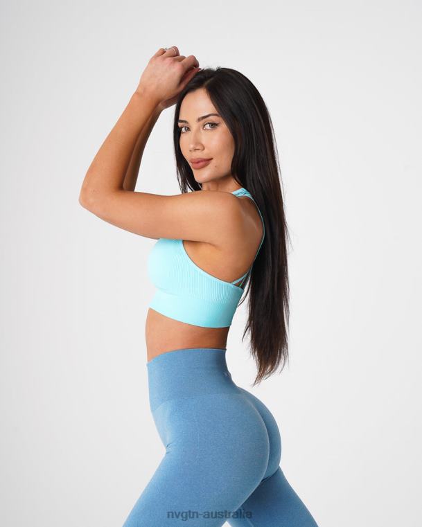 Women Galaxy Ribbed Seamless Bra 0406067 Aqua Fitness NVGTN