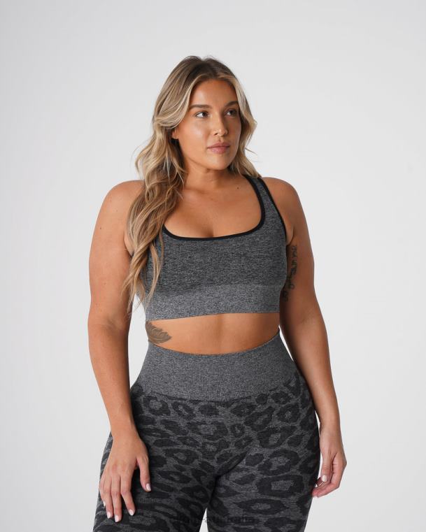 Women Leopard Eclipse Seamless Bra 04060213 Black Speckled Fitness NVGTN