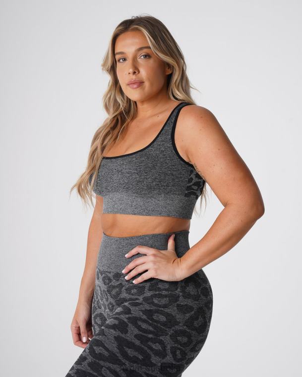 Women Leopard Eclipse Seamless Bra 04060213 Black Speckled Fitness NVGTN