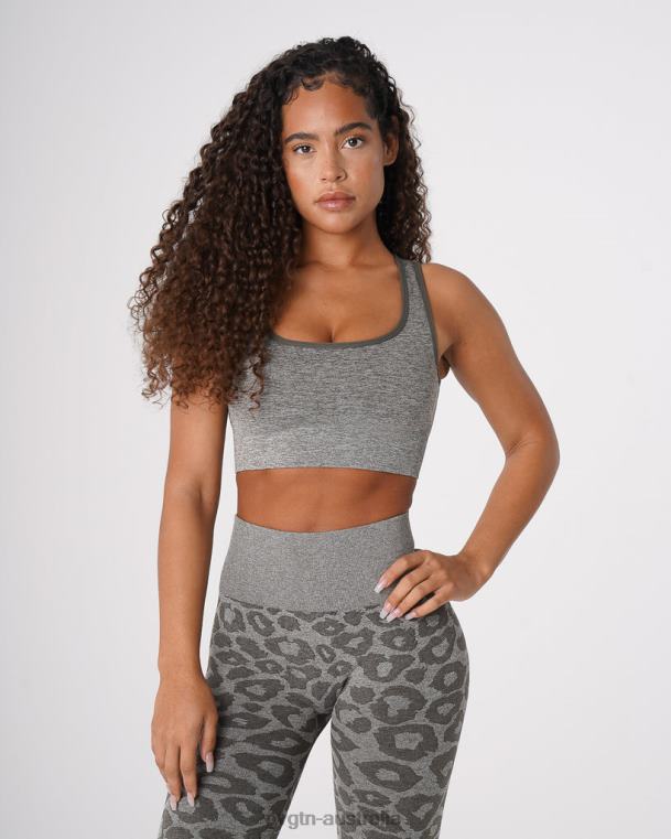 Women Leopard Eclipse Seamless Bra 04060219 Khaki Green Fitness NVGTN
