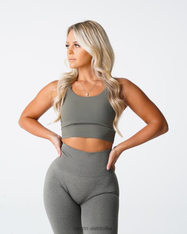 Women Poise Bra Top 04060191 Khaki Green Fitness NVGTN