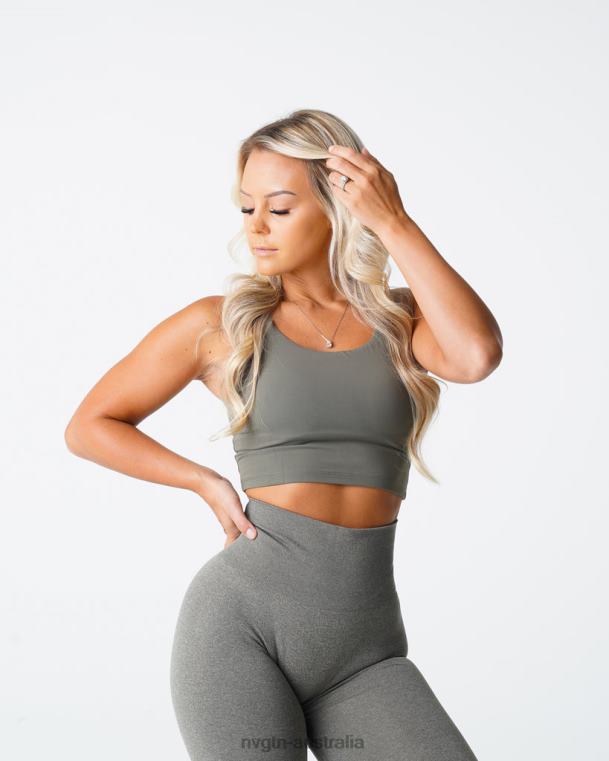 Women Poise Bra Top 04060191 Khaki Green Fitness NVGTN