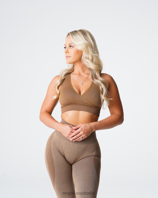 Women Pursuit Seamless Bra 04060144 Mocha Fitness NVGTN