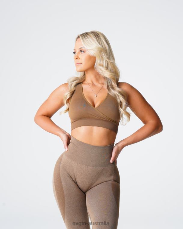 Women Pursuit Seamless Bra 04060144 Mocha Fitness NVGTN