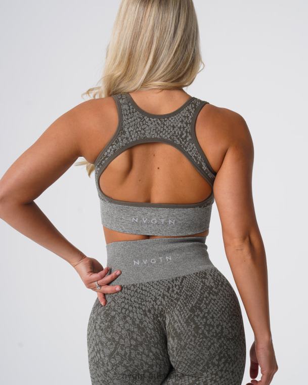 Women Snakeskin Eclipse Seamless Bra 04060221 Khaki Green Fitness NVGTN