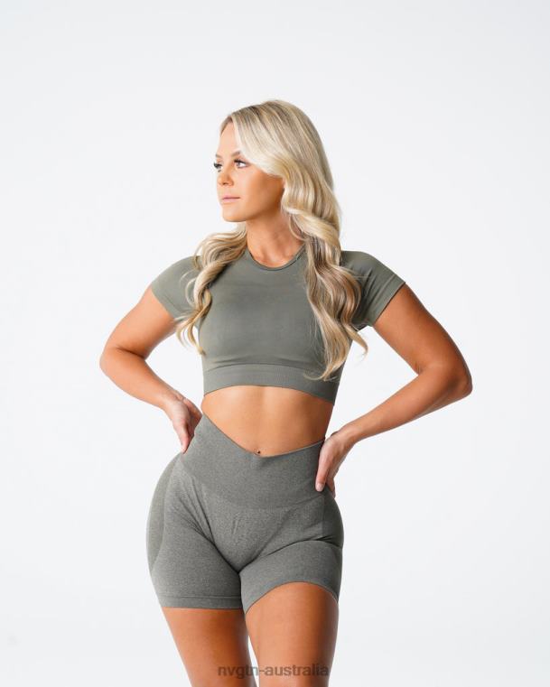 Women Vortex Seamless Bra Top 0406073 Khaki Green Fitness NVGTN