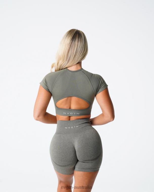 Women Vortex Seamless Bra Top 0406073 Khaki Green Fitness NVGTN