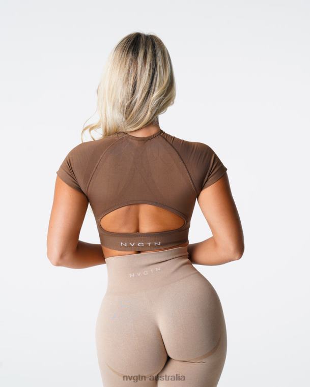 Women Vortex Seamless Bra Top 0406074 Mocha Fitness NVGTN