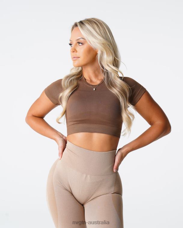 Women Vortex Seamless Bra Top 0406074 Mocha Fitness NVGTN