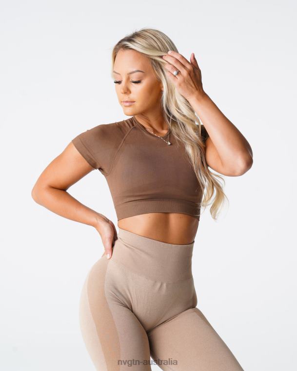 Women Vortex Seamless Bra Top 0406074 Mocha Fitness NVGTN