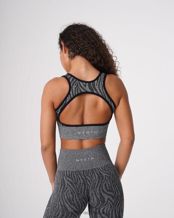 Women Zebra Eclipse Seamless Bra 04060214 Black Speckled Fitness NVGTN
