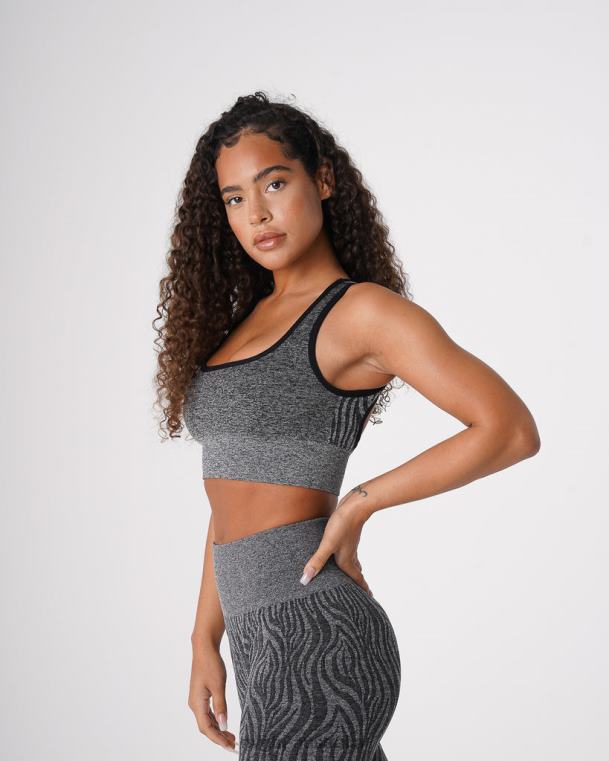 Women Zebra Eclipse Seamless Bra 04060214 Black Speckled Fitness NVGTN