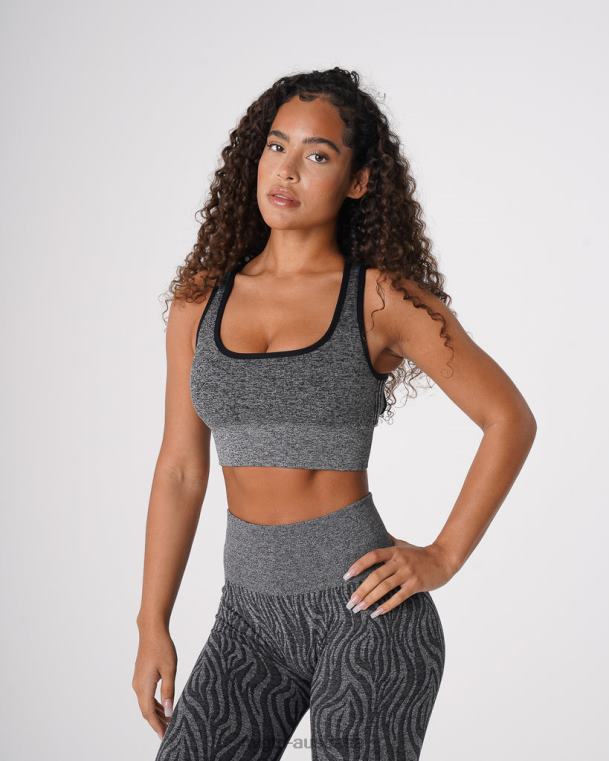Women Zebra Eclipse Seamless Bra 04060214 Black Speckled Fitness NVGTN