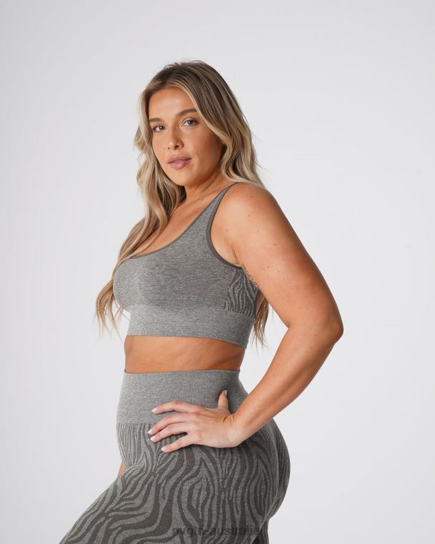 Women Zebra Eclipse Seamless Bra 04060220 Khaki Green Fitness NVGTN