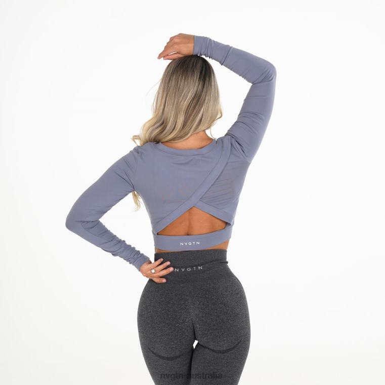 Women Form Long Sleeve Crop 04060275 Smokey Blue Fitness NVGTN