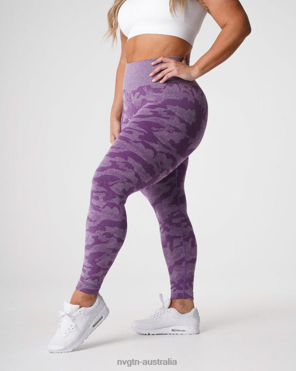 Women Camo Seamless Leggings 04060658 Violet Fitness NVGTN