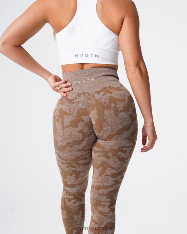 Women Camo Seamless Leggings 04060661 Mocha Fitness NVGTN