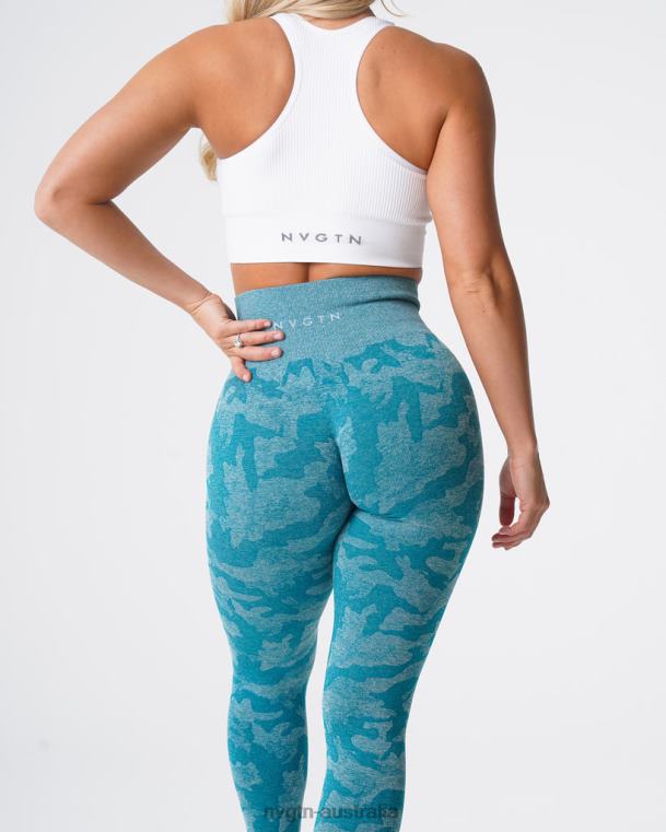 Women Camo Seamless Leggings 04060664 Teal Fitness NVGTN