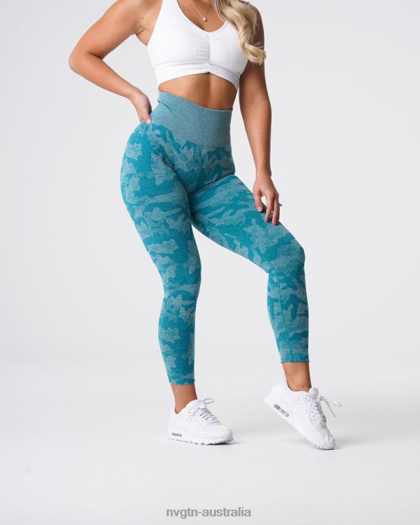 Women Camo Seamless Leggings 04060664 Teal Fitness NVGTN