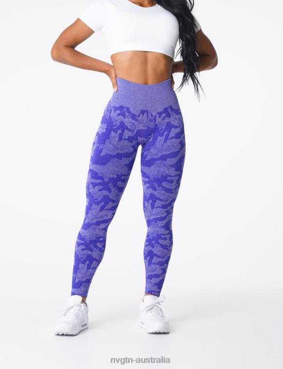 Women Camo Seamless Leggings 04060667 Electric Blue Fitness NVGTN
