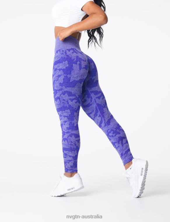 Women Camo Seamless Leggings 04060667 Electric Blue Fitness NVGTN