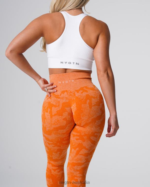 Women Camo Seamless Leggings 04060669 Burnt Orange Fitness NVGTN