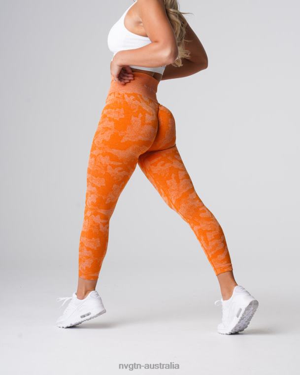 Women Camo Seamless Leggings 04060669 Burnt Orange Fitness NVGTN