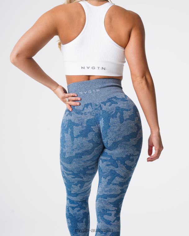 Women Camo Seamless Leggings 04060674 Slate Blue Fitness NVGTN