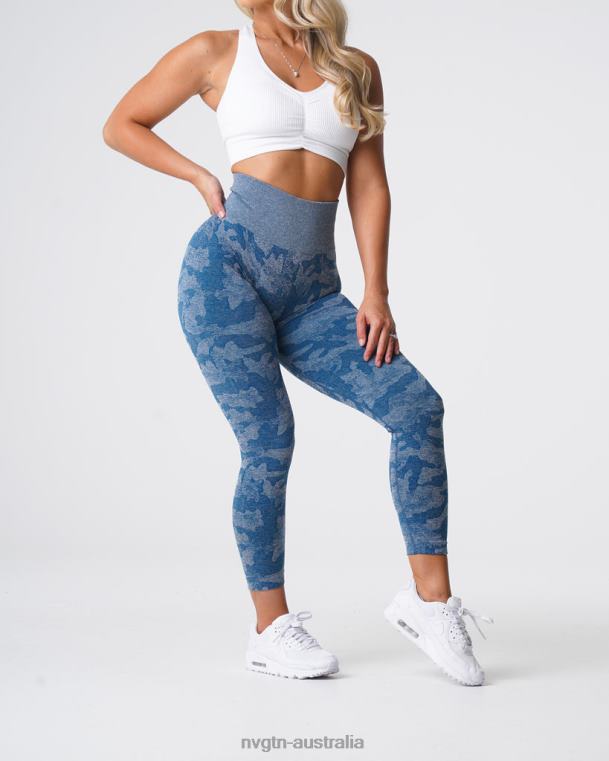 Women Camo Seamless Leggings 04060674 Slate Blue Fitness NVGTN