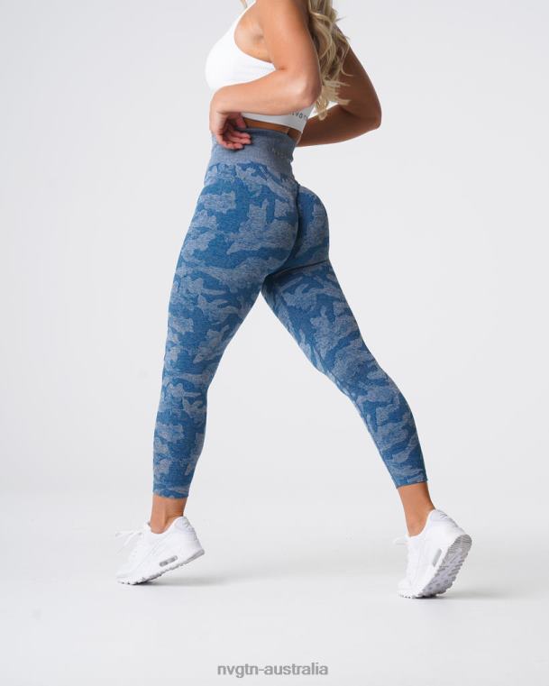 Women Camo Seamless Leggings 04060674 Slate Blue Fitness NVGTN