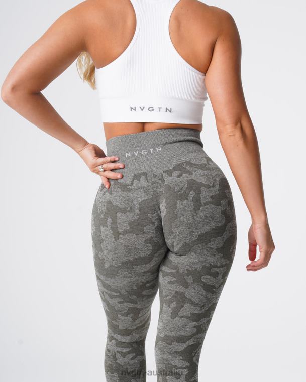 Women Camo Seamless Leggings 04060675 Khaki Green Fitness NVGTN