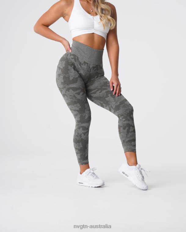 Women Camo Seamless Leggings 04060675 Khaki Green Fitness NVGTN