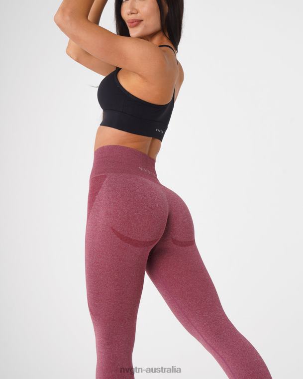 Women Contour Seamless Leggings 04060515 Maroon Fitness NVGTN