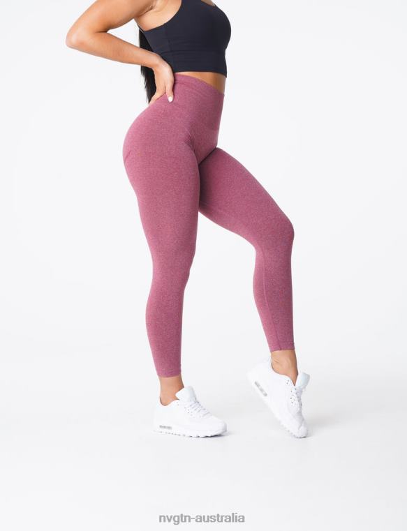 Women Curve Seamless Leggings 04060620 Maroon Fitness NVGTN