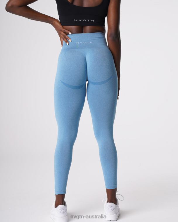 Women Curve Seamless Leggings 04060632 Sky Blue Fitness NVGTN